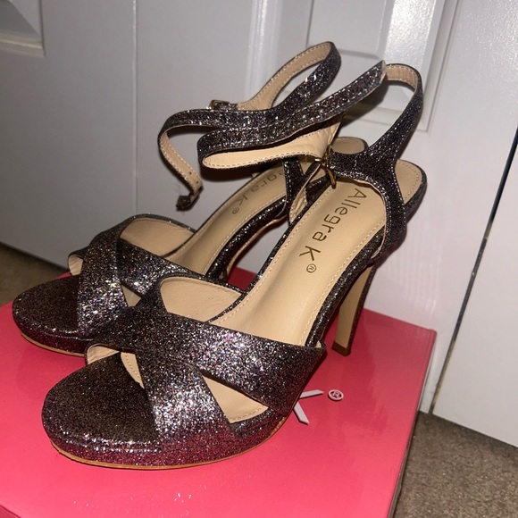 Allegra K Glitter Strappy Heels - Picture 2 of 3